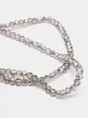 Серый стеклянные бусины "Рондели", на нити, 3 мм