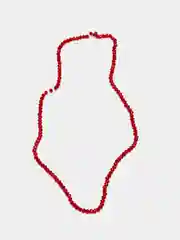 Красный стеклянные бусины "Рондели", на нити, 3 мм