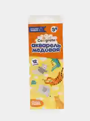 Акварель 12 цветов в картонном пенале, медовая, без кисти,