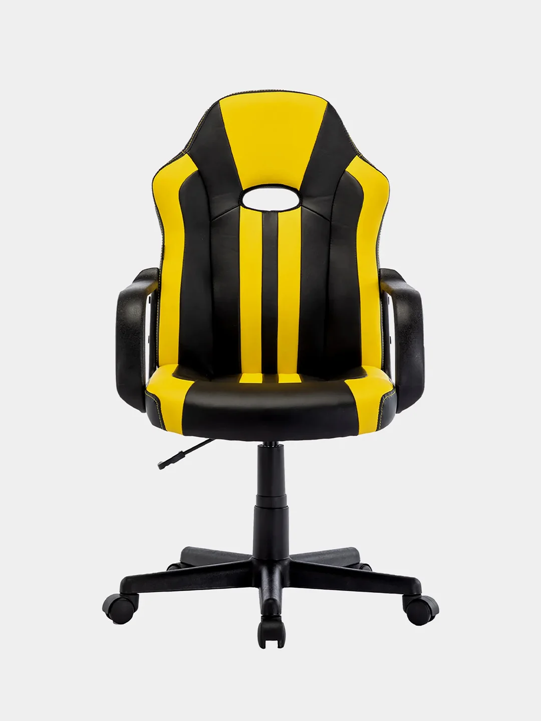Компьютерное игровое офисное кресло (стул) Brabix Stripe Gm-202, экокожа, черное/желтое