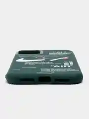 Зеленый чехол на айфон 13 Pro, 14, 14 Pro, c принтом, Найк, Nike, чехол для iPhone 13 про, 14