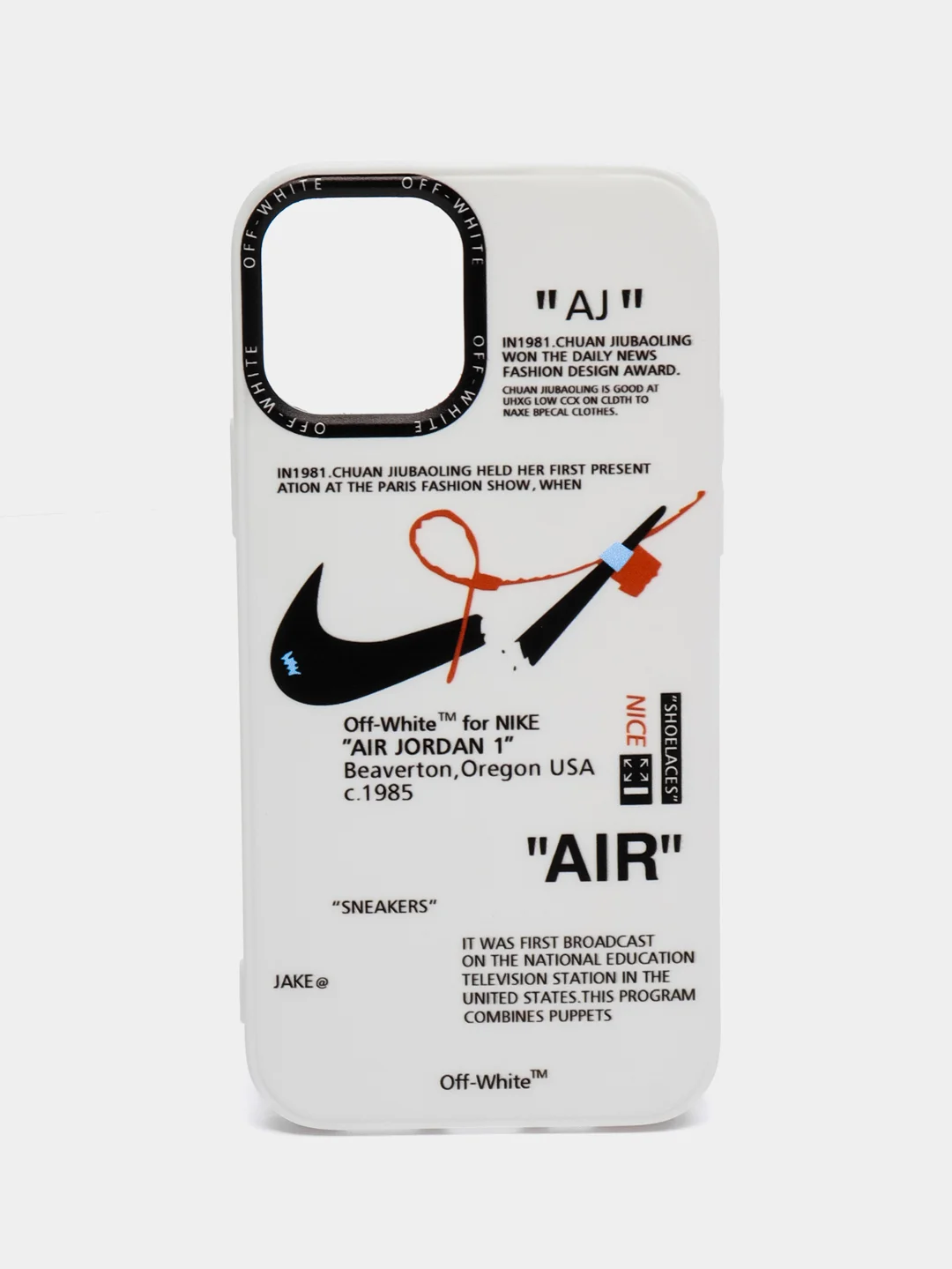 Белый чехол на айфон 13 Pro, 14, 14 Pro, c принтом, Найк, Nike, чехол для iPhone 13 про, 14