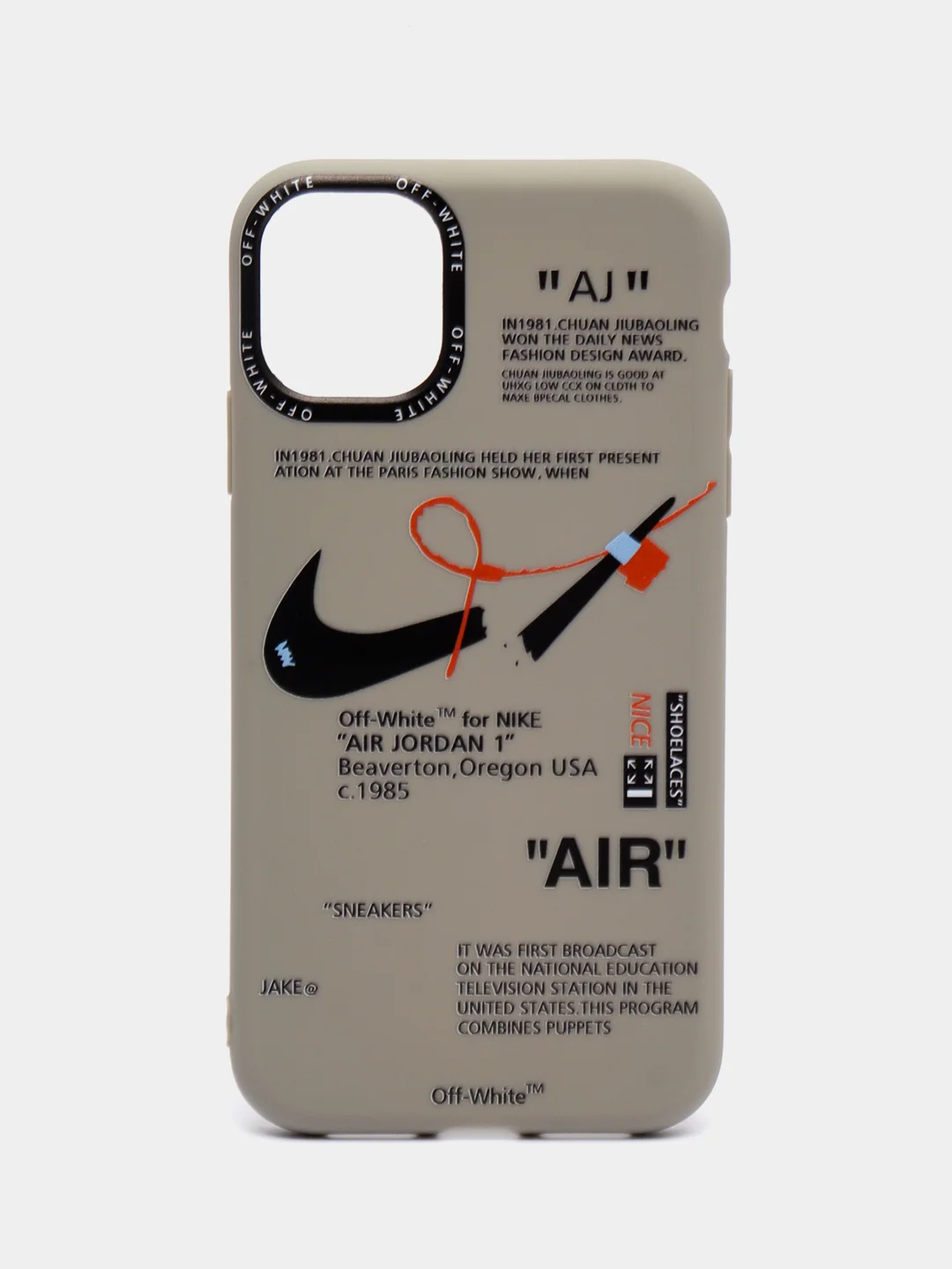 Серый чехол на айфон 13 Pro, 14, 14 Pro, c принтом, Найк, Nike, чехол для iPhone 13 про, 14