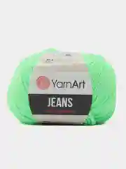 Салатовый пряжа YarnArt Jeans (Ярнарт Джинс), 5 мотков