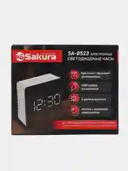 Часы электронные Sakura SA-8523, светодиодные, зеркальный дисплей, будильник