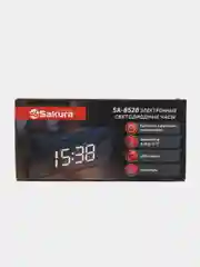 Часы электронные Sakura SA-8528, светодиодные, зеркальный дисплей, будильник