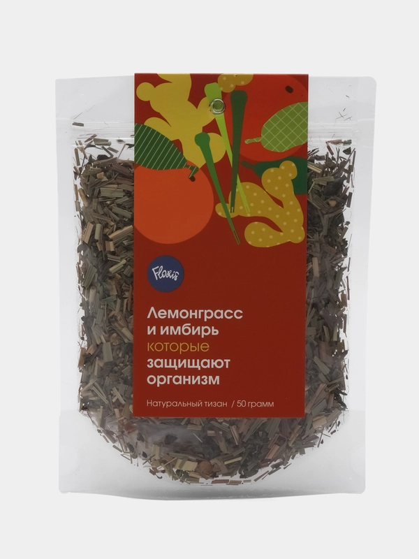 Чайный напиток на растительном сырье Floris "Лемонграсс и имбирь", 50 г