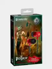 Игровые наушники проводные внутриканальные Pollaxe, черный+красный, кабель 1,2 м