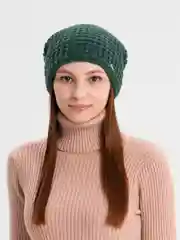 Зеленый шапка женская бини Камилла, осень-весна