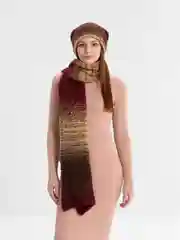 Вишнёвый комплект шапка женская бини и шарф Каролина