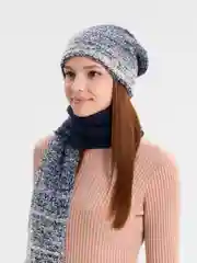 Индиго комплект шапка женская бини и шарф Каролина