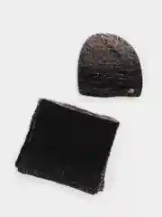 Розовый комплект шапка женская бини и шарф Каролина