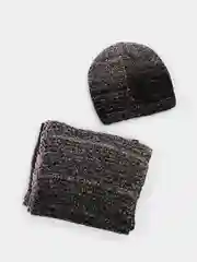 Розовый комплект шапка женская бини и шарф Каролина