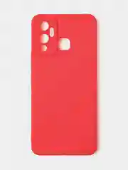Красный чехол для Infinix Hot 12 Play матовый с дополнительной защитой камеры