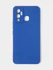 Синий чехол для Infinix Hot 12 Play матовый с дополнительной защитой камеры