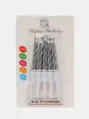 Серебряный свечи для торта, 10 штук