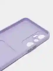 Сиреневый силиконовый чехол Infinix HOT 20 4G Инфиникс Хот 20 4 Джи, с карманом для карт, прозрачный