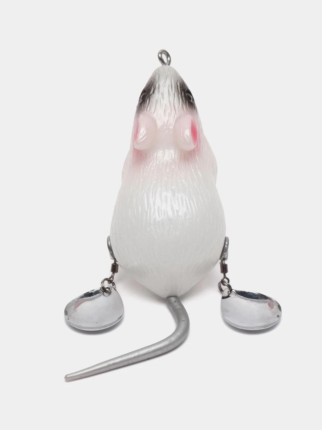 Белый приманка мышь-незацепляйка Namazu Mouse, длина 75 мм, вес 26 гр