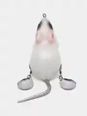 Белый приманка мышь-незацепляйка Namazu Mouse, длина 75 мм, вес 26 гр