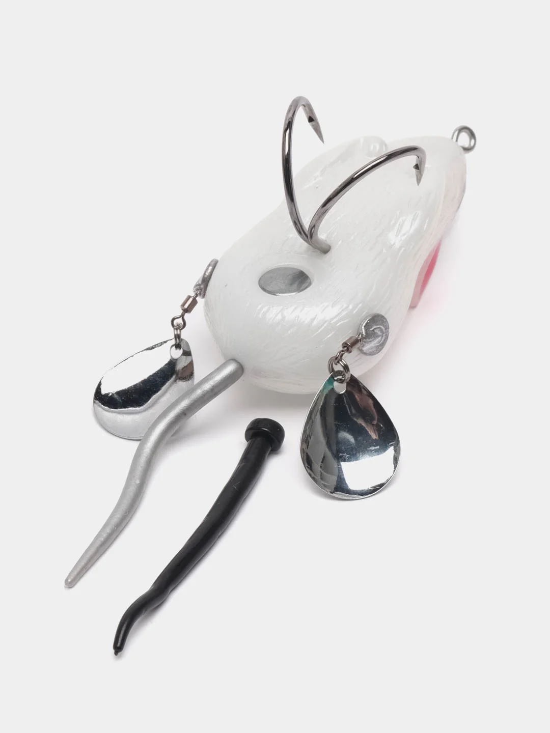 Белый приманка мышь-незацепляйка Namazu Mouse, длина 75 мм, вес 26 гр
