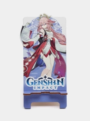 Деревянная подставка под телефон по игре "Genshin Impact", Яэ Мико