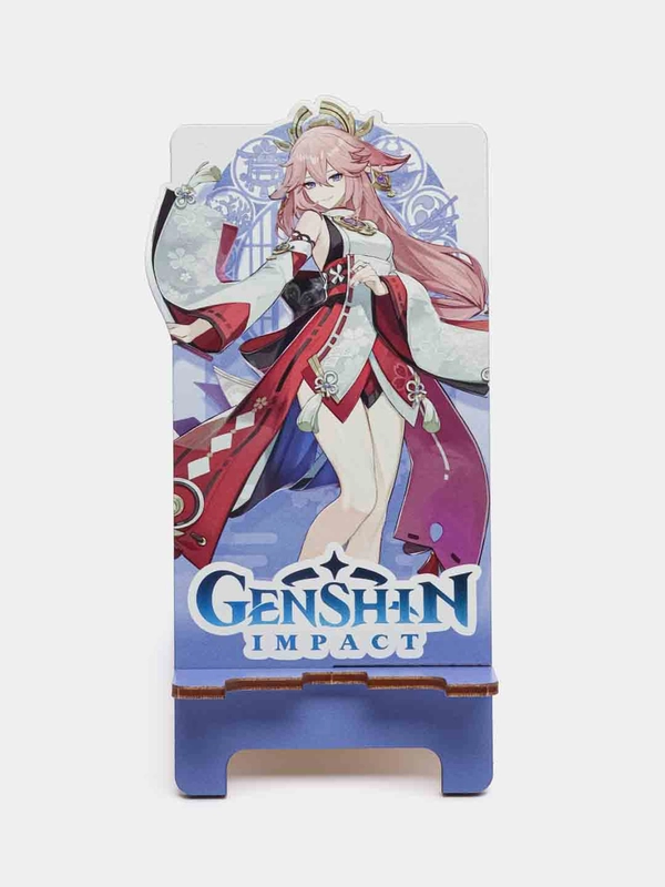 Деревянная подставка под телефон по игре "Genshin Impact", Яэ Мико