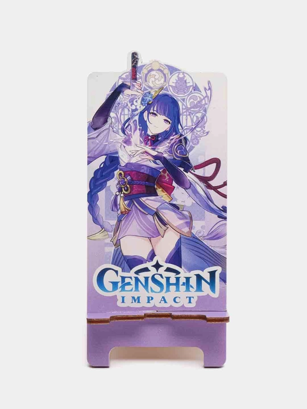 Деревянная подставка под телефон по игре "Genshin Impact", Райдэн