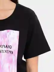 Черный футболка женская, оверсайз