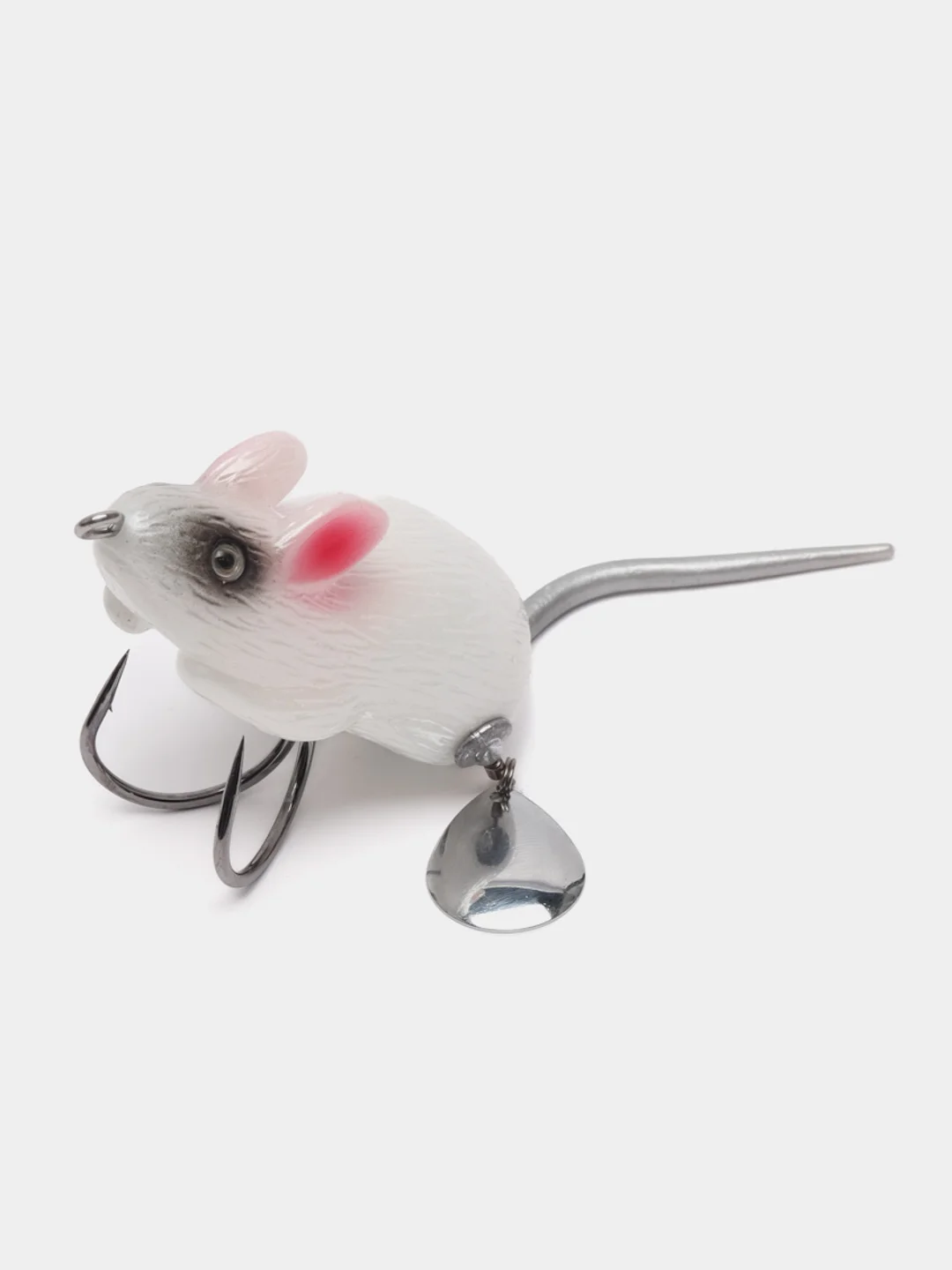 Белый приманка мышь-незацепляйка Namazu Mouse, длина 75 мм, вес 26 гр
