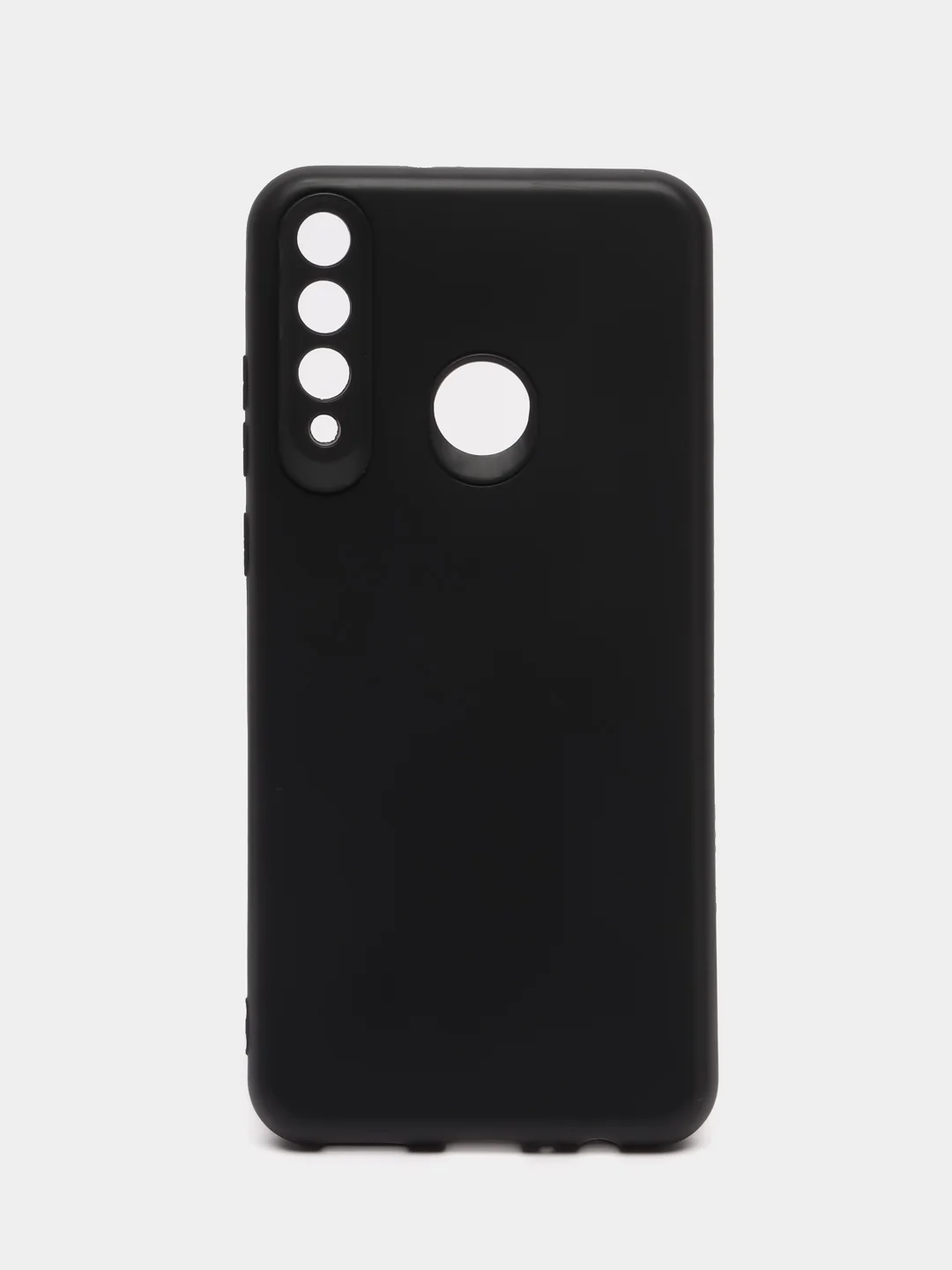 Черный чехол Huawei Y6P (Хуавей У6П), силиконовый, цветной, матовый, с подкладом из микрофибры