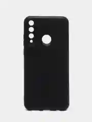 Черный чехол Huawei Y6P (Хуавей У6П), силиконовый, цветной, матовый, с подкладом из микрофибры