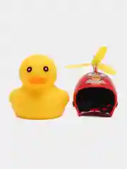 Зеленый игрушка "Утка", в очках и шлеме с пропеллером, на руль мотоцикла,велосипеда, самоката,авто