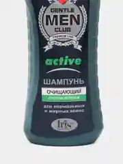 Зеленый шампунь для волос мужской Gentlemen Club, для ослабленных,жирных и нормальных волос,400 мл