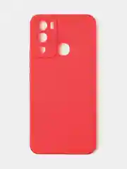 Красный чехол для Infinix Hot 12i матовый, с дополнительной защитой камеры