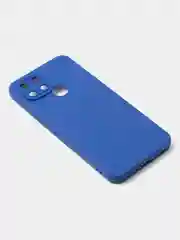 Синий чехол для Infinix Smart 6, матовый, с дополнительной защитой камеры