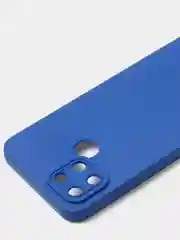 Синий чехол для Infinix Smart 6, матовый, с дополнительной защитой камеры