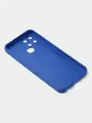 Синий чехол для Infinix Smart 6, матовый, с дополнительной защитой камеры