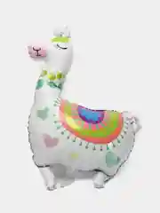 Белый воздушный, фольгированный шар "Ходячая Лама", 90 см