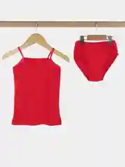Красный комплект нижнего белья для девочек DANNI Basic, трусы+майка, от 1 года до 12 лет