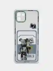 Ледяной чехол Samsung Galaxy A03 (Самсунг Галакси А03) прозрачный с карманом для карты, с рисунком