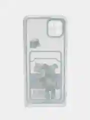 Ледяной чехол Samsung Galaxy A03 (Самсунг Галакси А03) прозрачный с карманом для карты, с рисунком