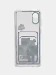 Темно-синий чехол Samsung Galaxy A03 Core, прозрачный, с карманом для карты, с рисунком
