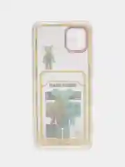 Желтый чехол Samsung Galaxy A03 (Самсунг Галакси А03) прозрачный с карманом для карты, с рисунком