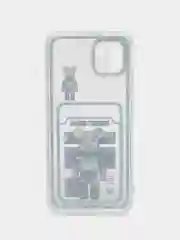 Лазурный чехол Samsung Galaxy A03 (Самсунг Галакси А03) прозрачный с карманом для карты, с рисунком