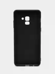 Хром чехол Samsung Galaxy A8+, A8 Plus, Самсунг Галакси А8, А8 Плюс, черный, силиконовый