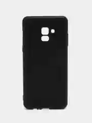 Хром чехол Samsung Galaxy A8+, A8 Plus, Самсунг Галакси А8, А8 Плюс, черный, силиконовый