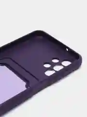 Пурпурный чехол Samsung Galaxy A13 (Самсунг Галакси А13 4G), силиконовый, с карманом для карты
