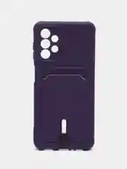 Пурпурный чехол Samsung Galaxy A13 (Самсунг Галакси А13 4G), силиконовый, с карманом для карты