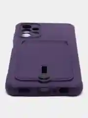 Пурпурный чехол Samsung Galaxy A13 (Самсунг Галакси А13 4G), силиконовый, с карманом для карты