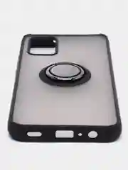 Черный чехол Samsung Galaxy A02s, пластиковый, матовый, с кольцом и цветными кнопками